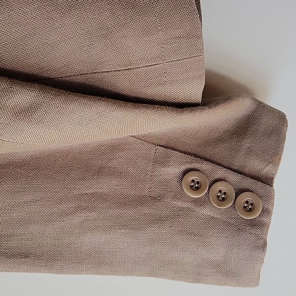 Talbots Women's Brown Linen Blazer - Picture 6 of 7